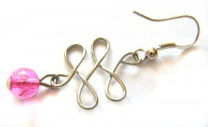 Wired in Pink - wire wrapped earrings