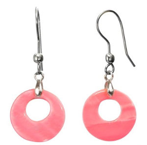 Hollow Circle Earrings- Pink
