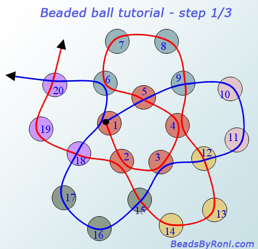 beaded ball tutorial - step 1